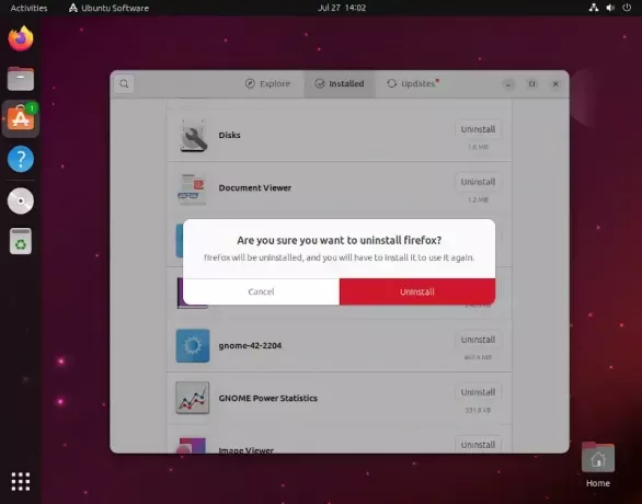 Deinstaliraj paket u Ubuntuu
