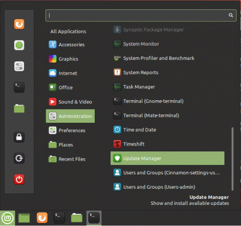 Менеджер обновлений Linux Mint