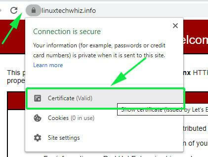 Uzyskaj Lets Encrypt Informacje o certyfikacie