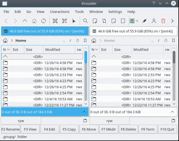 Krusader File Manager pentru Linux