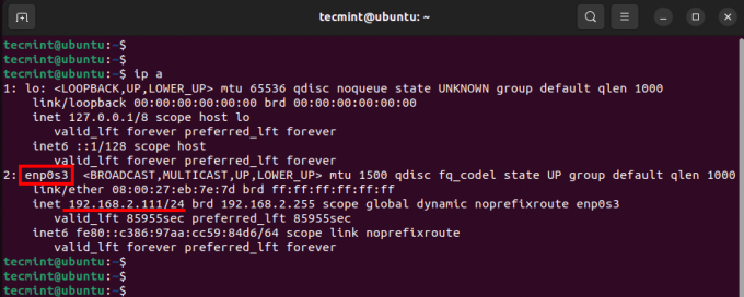 Список мережевих інтерфейсів на Ubuntu