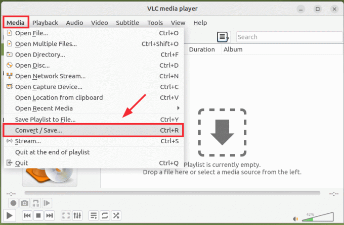 Converti file video in VLC
