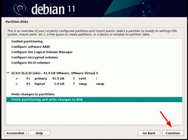 Zusammenfassung der Debian 11-Partition