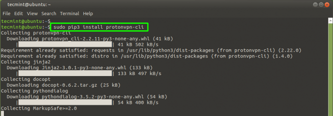 Įdiekite „ProtonVPN“ „Ubuntu“