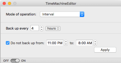 Modificați programul de backup al Time Machine pentru Mac