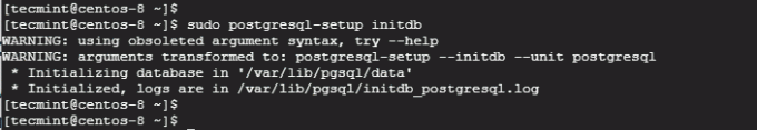 Инициализирайте PostgreSQL база данни