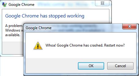 Google Chrome krasch