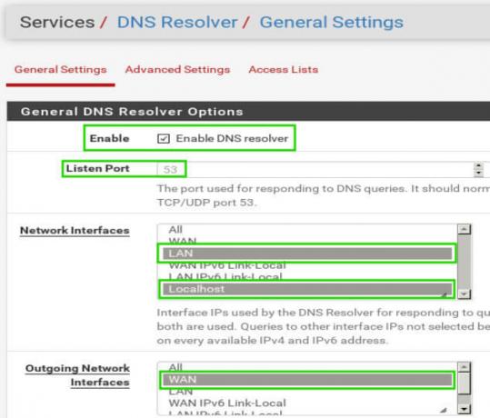 pfSense Activați DNS Resolver