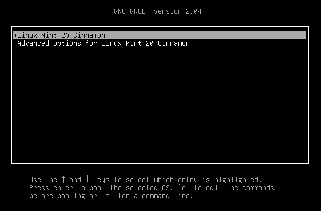 აირჩიეთ Linux Mint 20 Cinnamon