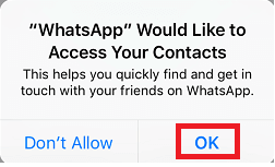 Permiteți WhatsApp să acceseze Contacte