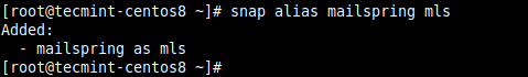 Crea uno snap alias
