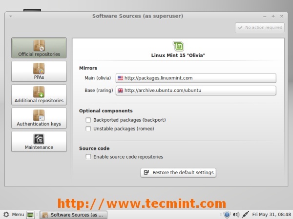 Linux Mint 15 Softwarequellen