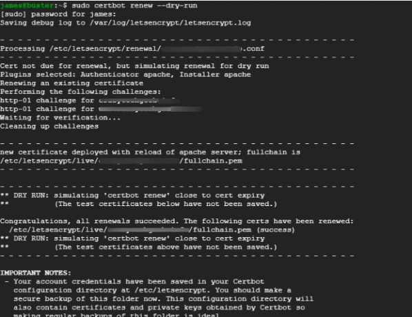 Verifique la renovación automática del certificado SSL de Certbot
