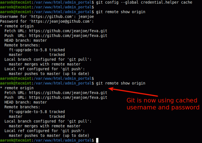 Cache Git Credentials in Memory