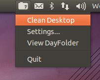 меню dayfolder в Ubuntu 12.04