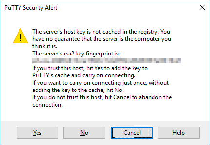 Упозорење о кључу са ССХ кључем