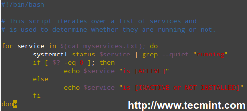 Script de monitorizare a serviciului Linux