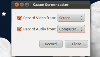Kazam-Startbildschirm