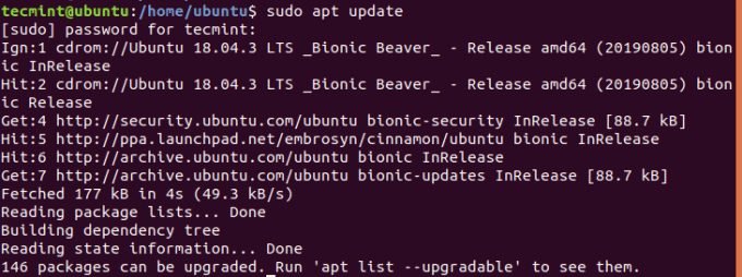 Обновите программные пакеты Ubuntu