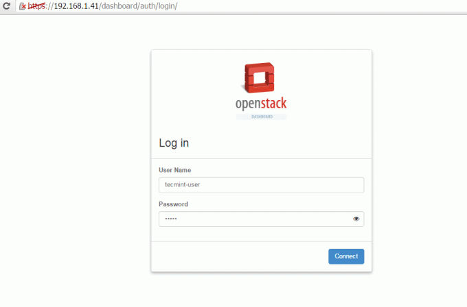 Kirjaudu käyttäjäksi OpenStack Dashboardiin
