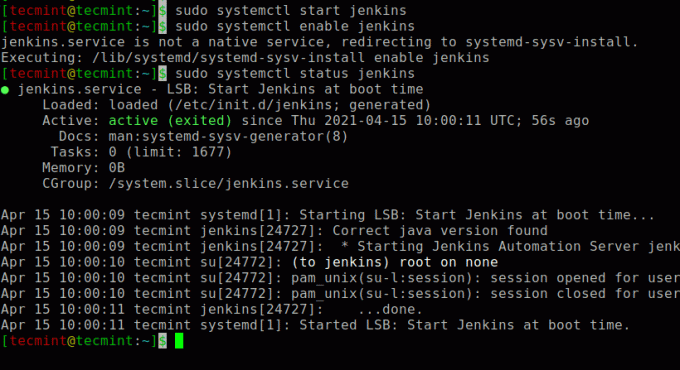 Проверете състоянието на Jenkins на сървъра на Ubuntu