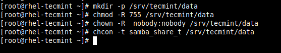 Hozzon létre Samba Share Directory-t