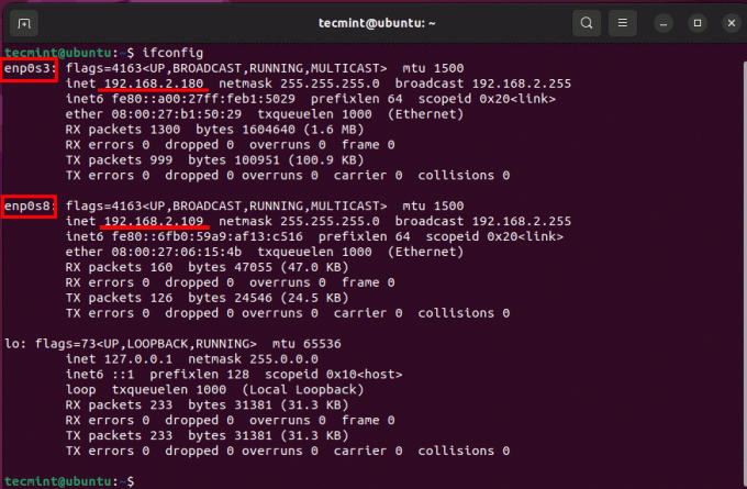 Перевірте мережеві інтерфейси в Ubuntu
