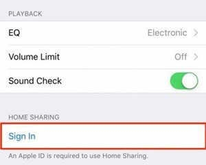 Configurar o compartilhamento doméstico do iTunes