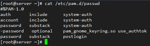 Arquivo de configuração PAM para senha do Linux