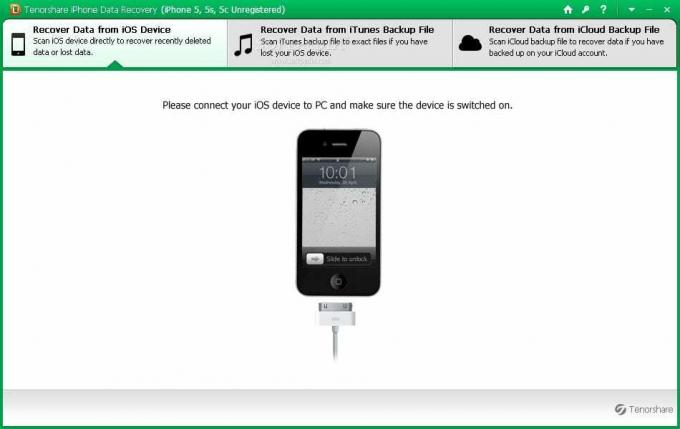 Tenorshare iPhone pre obnovu dát