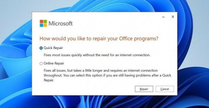 Jalankan Alat Perbaikan Microsoft Office