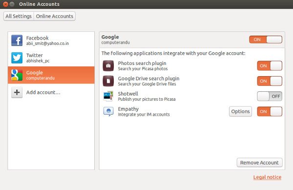 Ubuntu Online -konti