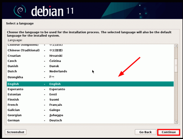 Debian 11-Sprache