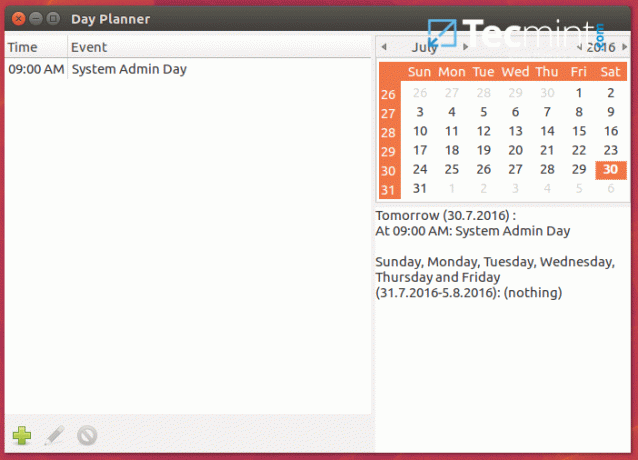 Agenda giornaliera Calendario per Linux