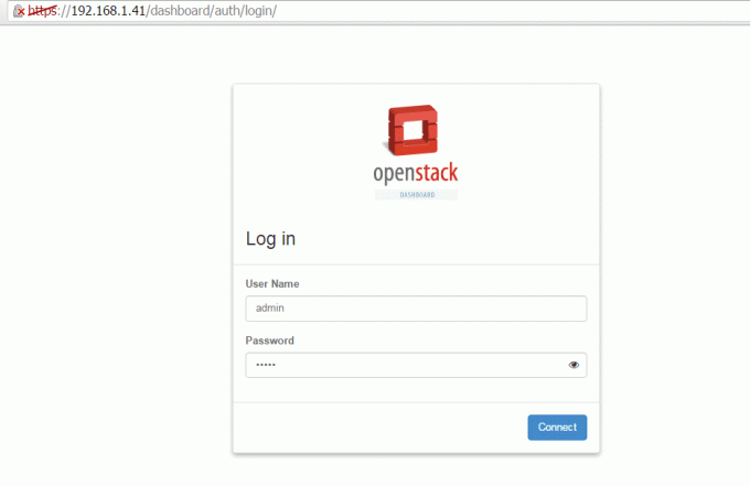 Kirjaudu sisään järjestelmänvalvojana OpenStack -hallintapaneelissa