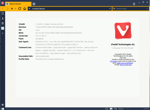 Acerca del navegador web Vivaldi