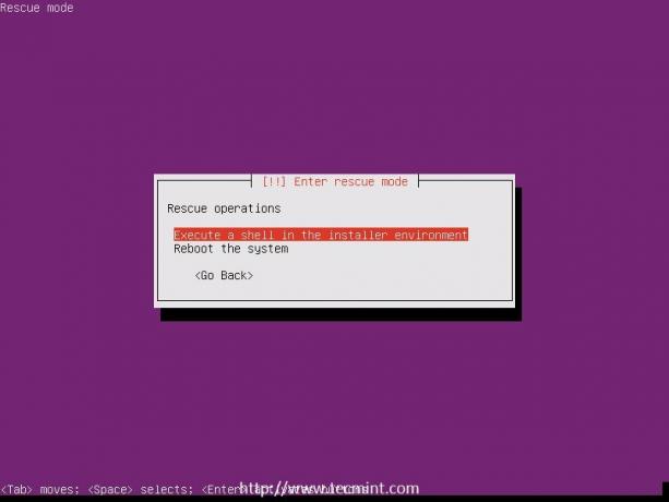 Shell del modo de rescate de Ubuntu