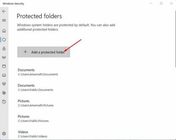 Adăugați o opțiune de folder protejat