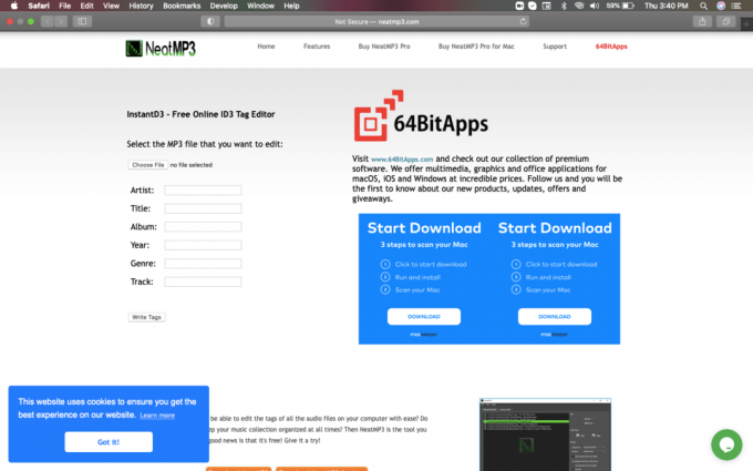 Instant D3 - бесплатный онлайн-редактор тегов файлов MP3