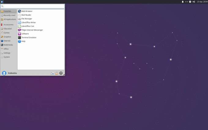 Xubuntu Linux -työpöytä