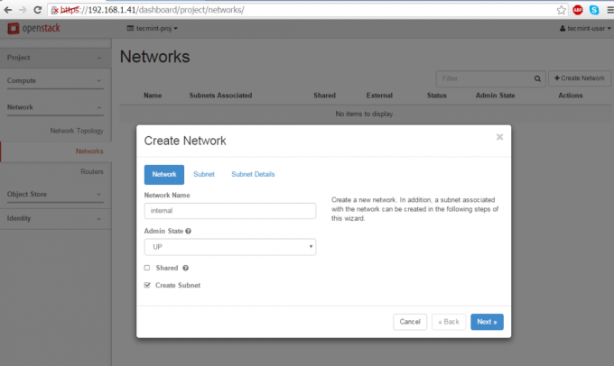 Netzwerk für OpenStack erstellen
