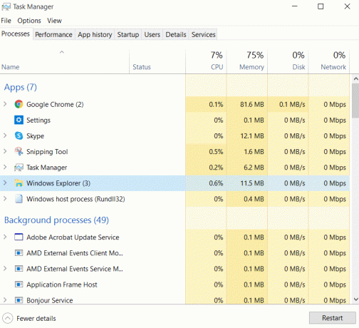 Ponovo pokrenite Windows Explorer