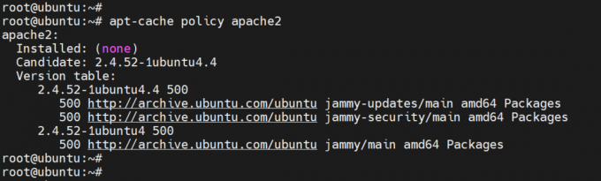 Kontrollera Apache-paketets tillgänglighet