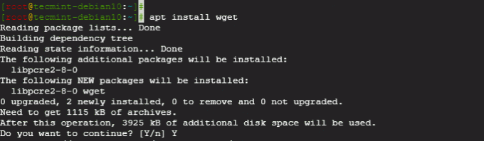 Installera Wget i Debian och Ubuntu