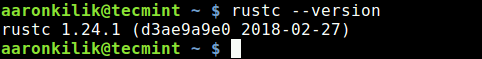 Проверить установленную версию Rust в Linux
