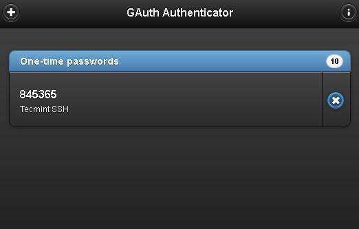 Одноразовий пароль Google Authenticator