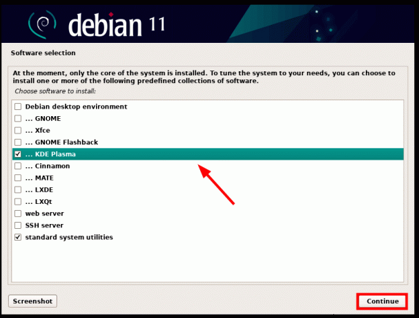 Wählen Sie Debian KDE Desktop