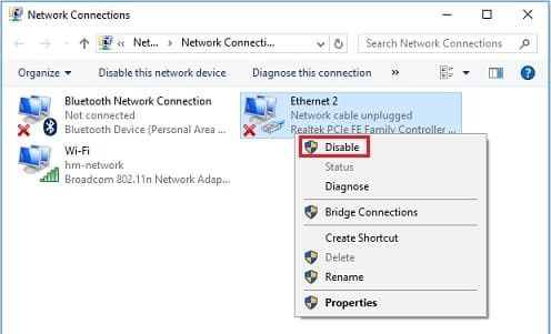 Dezactivați VPN și dezactivați adaptoarele de rețea