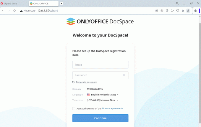 ONLYOFFICE DocSpace Регистрация