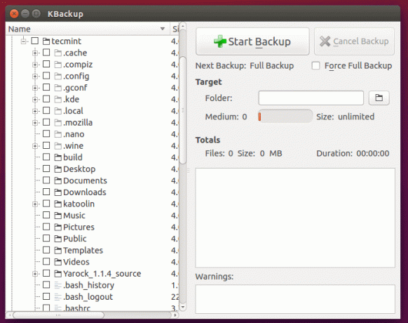 kBackup Tool для Linux